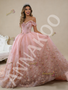 Shop 2026 ANNAKOO Off the Shoulder 3D Pink Tulle Flower Prom Dress Under 855