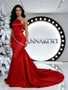 Shop 2026 ANNAKOO Red One Shoulder Satin Trumpet Mermaid Beading Prom Dress Under 199