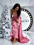 Shop 2026 ANNAKOO Hot Pink Trumpet Mermaid Detachable Train Satin Prom Dress Under 169