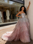 Shop 2026 ANNAKOO Pink Tulle Sparkle Ball Gown Ruffles Prom Dress Under 288