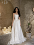 Shop 2026 ANNAKOO Satin Appliques Strapless A Line White Wedding Dress Under 189