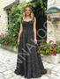 Shop 2026 ANNAKOO Tie Straps A Line Tulle Print Floral Black Prom Dress Under 189