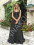 Shop 2026 ANNAKOO Tie Straps A Line Tulle Print Floral Black Prom Dress Under 189
