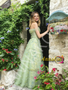 Shop 2026 ANNAKOO Off The Shoulder Tulle Green Floral A Line Prom Dress Under 189