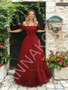 Shop 2026 ANNAKOO Off The Shoulder Burgundy Tulle A Line Ruffles Prom Dress Under 189