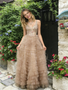 Shop 2026 ANNAKOO V Neck Layers Champagne Tulle Beading A Line Prom Dress Under 289