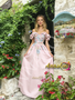 Shop 2026 ANNAKOO Off The Shoulder Satin A Line Appliques Pink Prom Dress Under 189