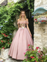 Shop 2026 ANNAKOO Off The Shouler Tulle Pink Flower Puffy Sleeve Prom Dress Under 239