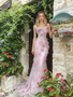 Shop 2026 ANNAKOO Floral Pink Trumpet Mermaid Tulle Staps Prom Dress Under 199