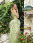 Shop 2026 ANNAKOO Off The Shoulder Ruffles Green Tulle A Line Prom Dress Under 189