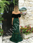 Shop 2026 ANNAKOO Off The Shoulder Trumpet Mermaid Green Sequin Prom Dress Under 189