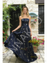 Shop ANNAKOO Navy Blue Trumpet Mermaid Tulle Star Strapless Prom Dress Under 198