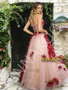 Shop 2026 ANNAKOO Red Ruffles A Line Sweetheart Tulle Prom Dress Under 249