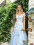 Shop 2026 ANNAKOO Light Blue Off The Shoulder A Line Appliques Prom Dress Under 189