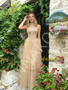 Shop 2026 ANNAKOO High Neck Tulle A Line Beading Champagne Prom Dress Under 189