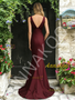 Shop 2026 ANNAKOO  V Neck Trumpet Mermaid Satin Backless Burgundy Prom Dress Under 138