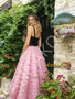 Shop 2026 ANNAKOO Pink Spaghetti Straps A Line Flower Prom Dress Under 249