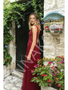 Shop 2026 ANNAKOO V Neck Lace Tulle A Line Sheer Burgundy Prom Dress Under 179