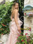 Shop 2026 ANNAKOO Halter Sequin Champagne Pink Mermaid Beading Ruffles Prom Dress Under 199
