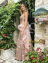Shop 2026 ANNAKOO Halter Sequin Champagne Pink Mermaid Beading Ruffles Prom Dress Under 199