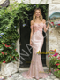Shop 2026 ANNAKOO Off The Shoulder Tulle Ruched Sequin Pink Prom Dress Under 189