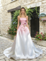 Shop 2026 ANNAKOO Strapless Pink Flower A Line Satin Prom Dress Under 198