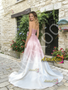 Shop 2026 ANNAKOO Strapless Pink Flower A Line Satin Prom Dress Under 198