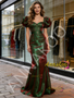 Shop 2026 ANNAKOO Sweetheart Short Sleeves Trumpet Mermaid 2 Colors Organza Prom Dress Under 189