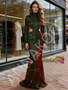 Shop 2026 ANNAKOO High Neck Long Sleeve Cut Out Organza Trumpet Mermaid Prom Dress Under 189