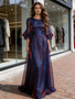 Shop 2026 ANNAKOO Purple Long Sleeve A Line Scoop Organza Prom Dress Under 189