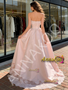 Shop 2026 ANNAKOO Sweetheart Pink Sweetheart Satin Ruffles Appliques Prom Dress Under 229