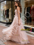 Shop 2026 ANNAKOO Pink Lace Strapless A Line Bow Tulle Wedding Dress Under 199