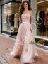 Shop 2026 ANNAKOO Pink Lace Strapless A Line Bow Tulle Wedding Dress Under 199