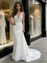 Shop 2026 ANNAKOO V Neck Trumpet Mermaid Lace Backless Wedding Dress Under 289