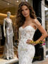 Shop 2026 ANNAKOO Sweetheart Trumpet Mermaid Lace Sweep Train Wedding Dress Under 259