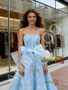Shop 2026 ANNAKOO Light Blue Strapless Lace A Line Bow Lace Wedding Dress Under 239