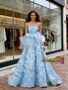 Shop 2026 ANNAKOO Light Blue Strapless Lace A Line Bow Lace Wedding Dress Under 239