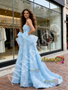 Shop 2026 ANNAKOO Light Blue Strapless Lace A Line Bow Lace Wedding Dress Under 239