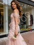 Shop 2026 ANNAKOO Off The Shoulder Pink Tulle Flowers A Line Wedding Dress Under 259