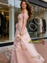 Shop 2026 ANNAKOO Off The Shoulder Pink Tulle Flowers A Line Wedding Dress Under 259