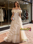 Champagne Tulle Ruffles Feather Beading A Line Prom Dress