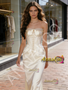 Shop 2026 ANNAKOO Ivory Lace Up Sheath Column Sweetheart Satin Wedding Dress Under 229