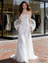 Shop 2026 ANNAKOO Organza White Spaghetti Straps Trumpet Mermaid Wedding Dress Under 399
