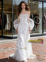 Shop 2026 ANNAKOO Organza White Spaghetti Straps Trumpet Mermaid Wedding Dress Under 399