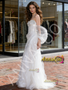 Shop 2026 ANNAKOO Organza White Spaghetti Straps Trumpet Mermaid Wedding Dress Under 399
