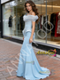 Shop 2026 ANNAKOO Blue Off The Shoulder Beading Trumpet Mermiad Prom Dress Under 498