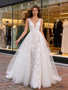 Shop 2026 ANNAKOO V Neck White A Line Tulle Lace Wedding Dress Under 298