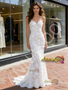 Shop 2026 ANNAKOO Lace Spaghetti Straps Trumpet Mermaid White Wedding Dress Under 199
