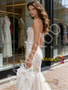 Shop 2026 ANNAKOO Strapless Lace Bow Trumpet Mermaid Wedding Dress Under 269