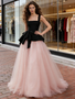 Shop 2026 ANNAKOO Velvet Straps Tulle A Line Pink A Line Prom Dress Under 199